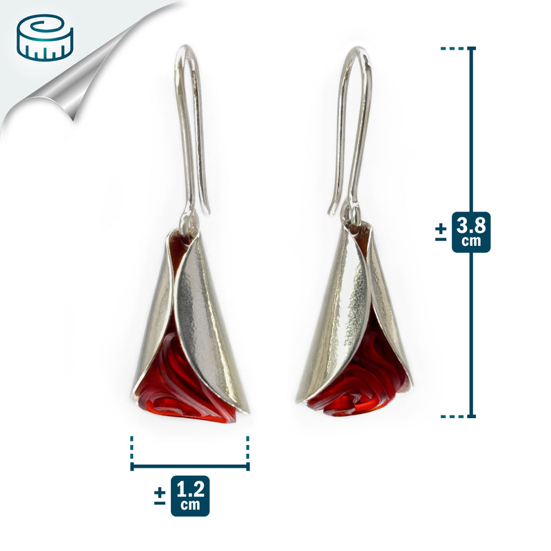 ECOLOVA EARRINGS - Handmade - Sterling silver 925 - Recycled bottle cap plastic liners