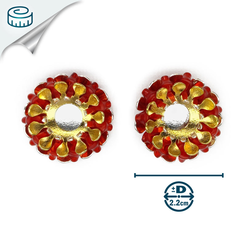 ECOSOL EARRINGS - Handmade - Sterling silver 925 and 24K gold-plated - Recycled bottle cap plastic liners