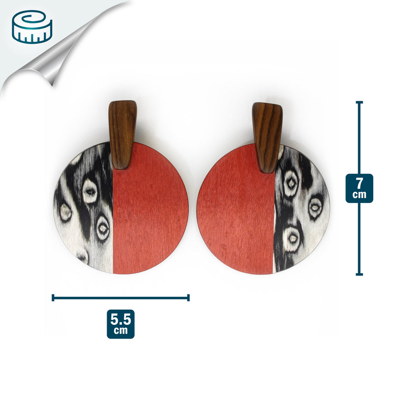 WOODIE SOL EARRINGS - Handmade - Plywood (3 crossed-laid layers of wood veneer)