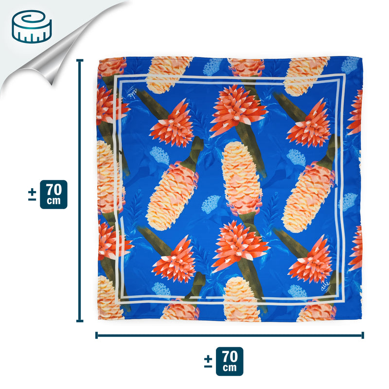 FOULARD - Gingembre Pin - Soie synthétique créée à partir de bouteilles en plastique recyclées