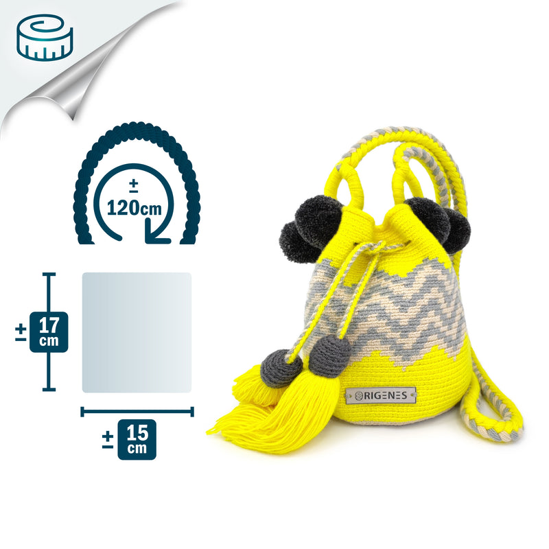 PALOMINO WAYUU BAG - Size MINI - Crocheted by hand by women of the Wayuu indigenous community in La Guajira (Colombia)