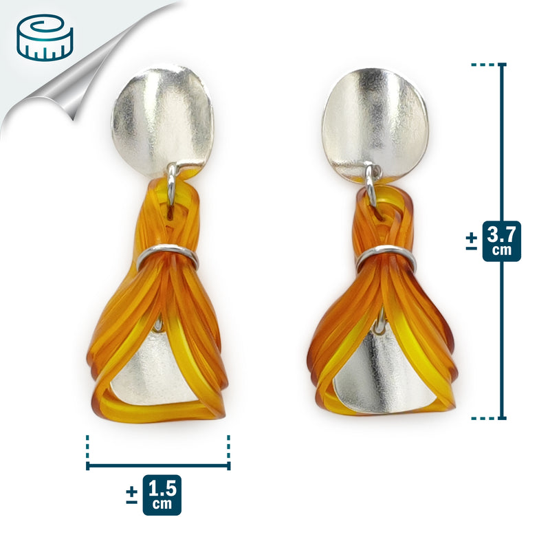 ECOGLOW EARRINGS - Handmade - Sterling silver 925 - Recycled bottle cap plastic liners