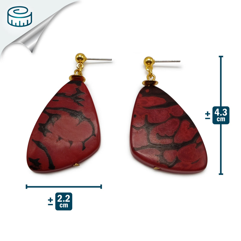 MARIPOSA EARRINGS - Handmade - 24K gold-plated - Tagua (vegetable ivory)