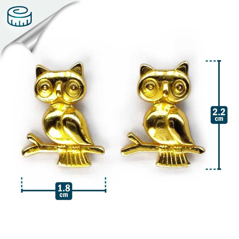 BRINCOS OWLIE - Feitos à mão - Banhados a ouro de 24 quilates