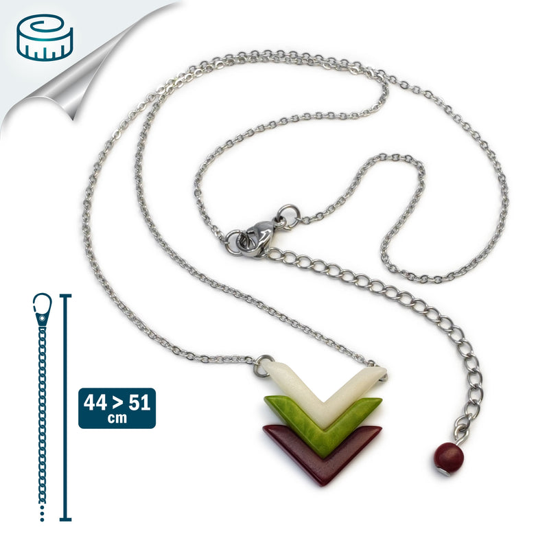 FLECHA NECKLACE - Handmade - Stainless steel - Tagua (vegetable ivory)