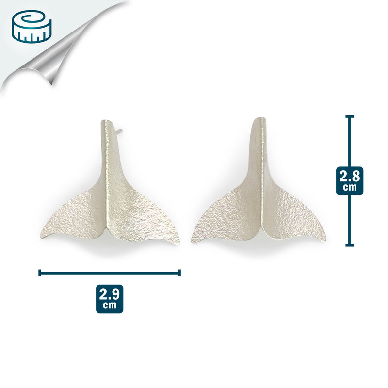 MARINA WHALE TAIL EARRINGS - Handmade - Silver