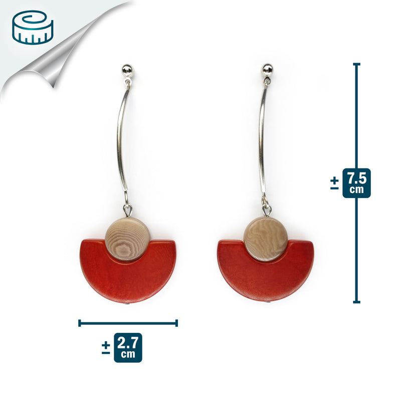 LUNA EARRINGS - Handmade - Stainless steel - Tagua (vegetable ivory)