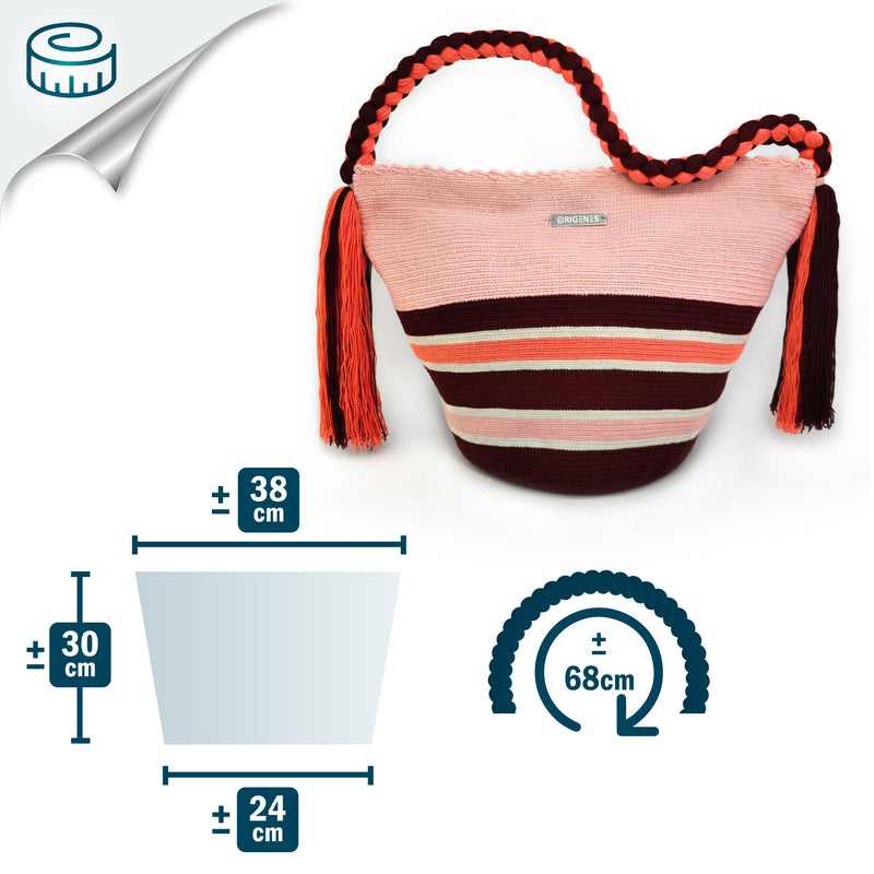 MALA WAYUU JOYACIA - Tamanho MEDIO - Feita à mão em crochet por mulheres da comunidade indígena Wayuu em La Guajira (Colômbia)