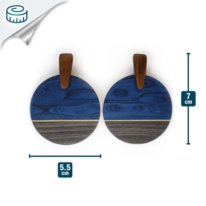 WOODIE SOL EARRINGS - Handmade - Plywood (3 crossed-laid layers of wood veneer)