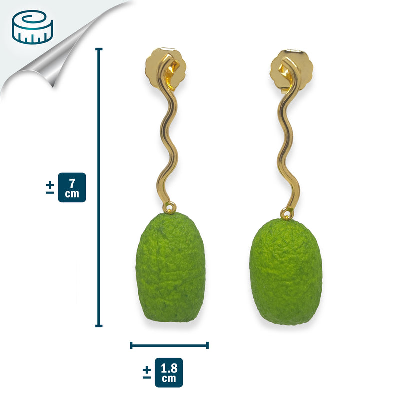 COCOON ECHO EARRINGS - Handmade - 24K gold-plated - Silk cocoons
