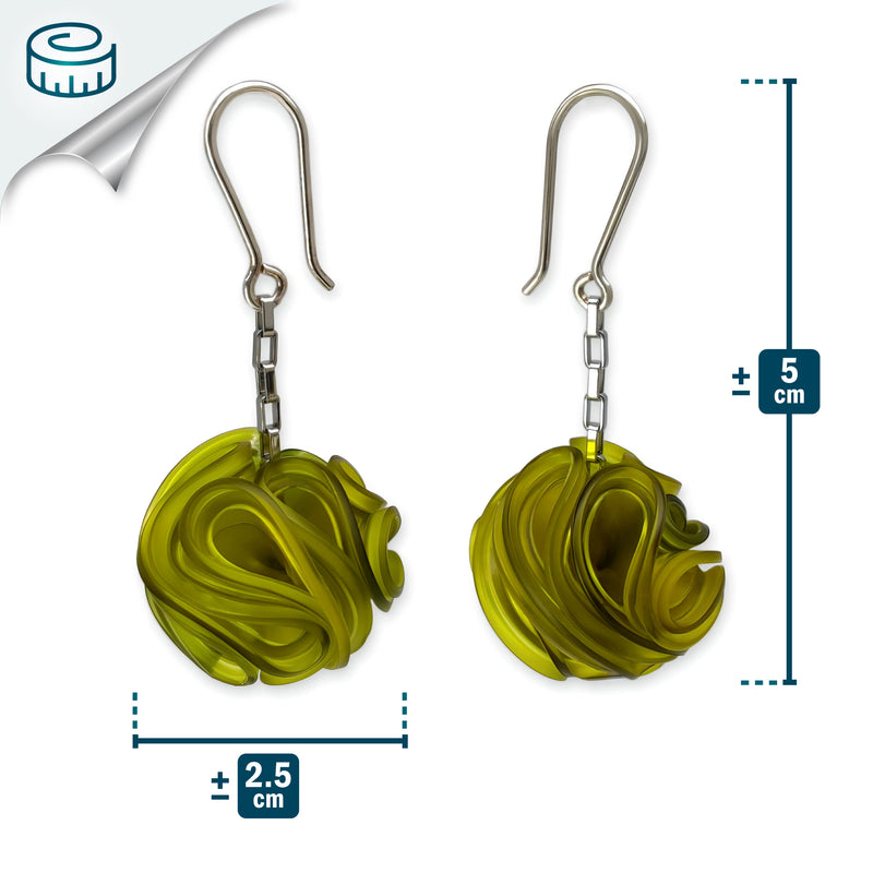 ECONESIS EARRINGS - Handmade - Sterling silver 925 and stainless steel - Recycled bottle cap plastic liners